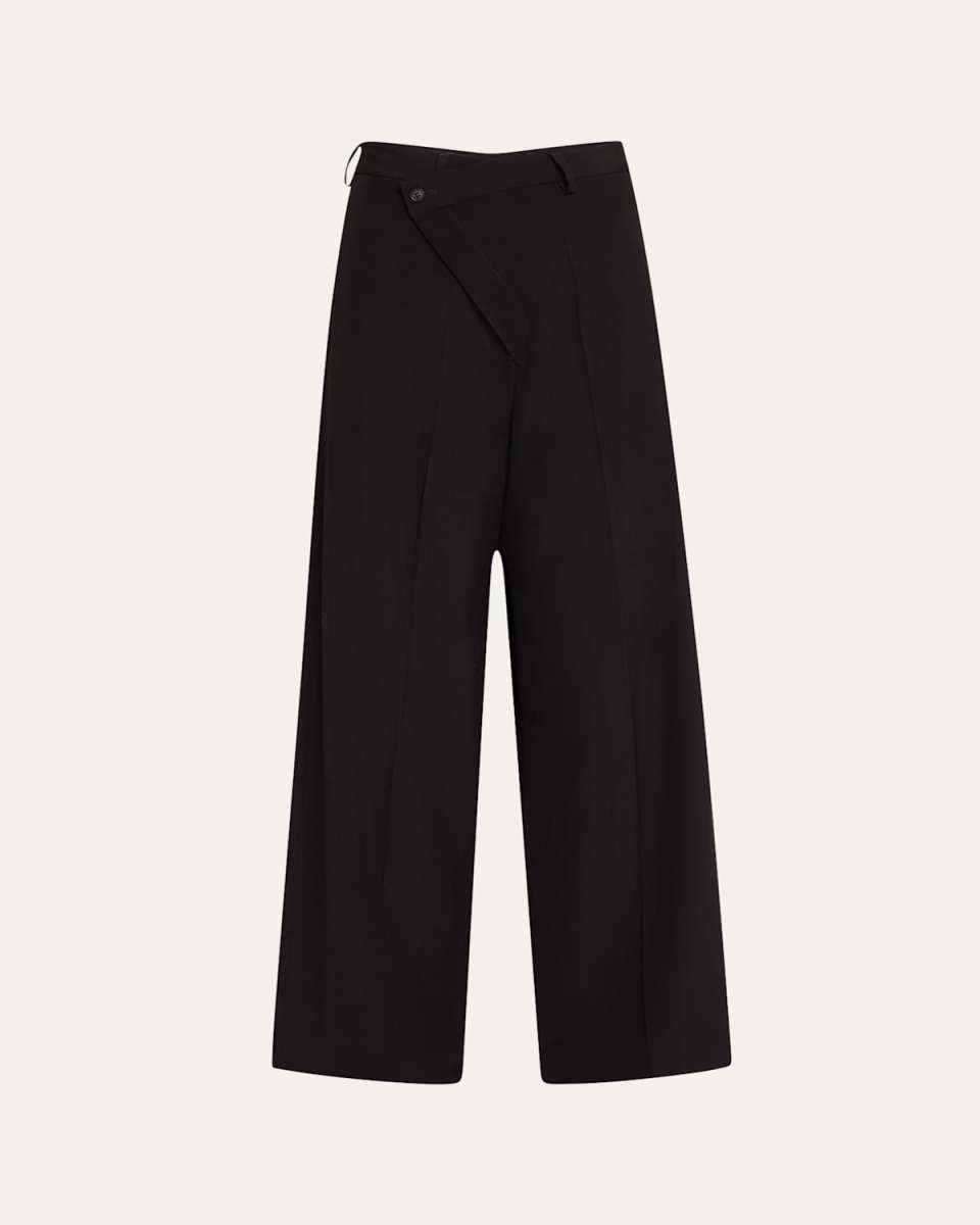 Crossover Wide-Leg Pants